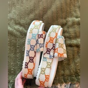 Gucci Multicolor Logo Sandals